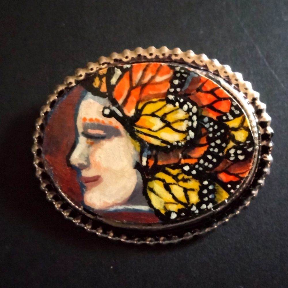 Hand Painted Butterfly Fairy Brooch